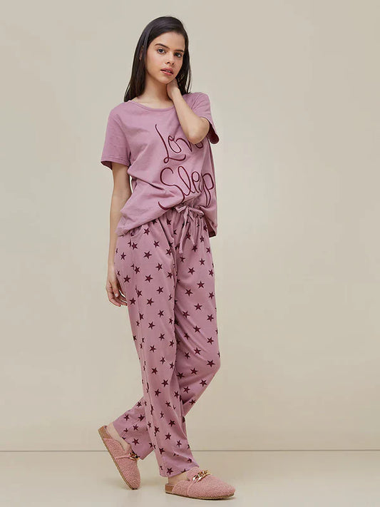 LOVE SLEEP PRINTED NIGHT DRESS